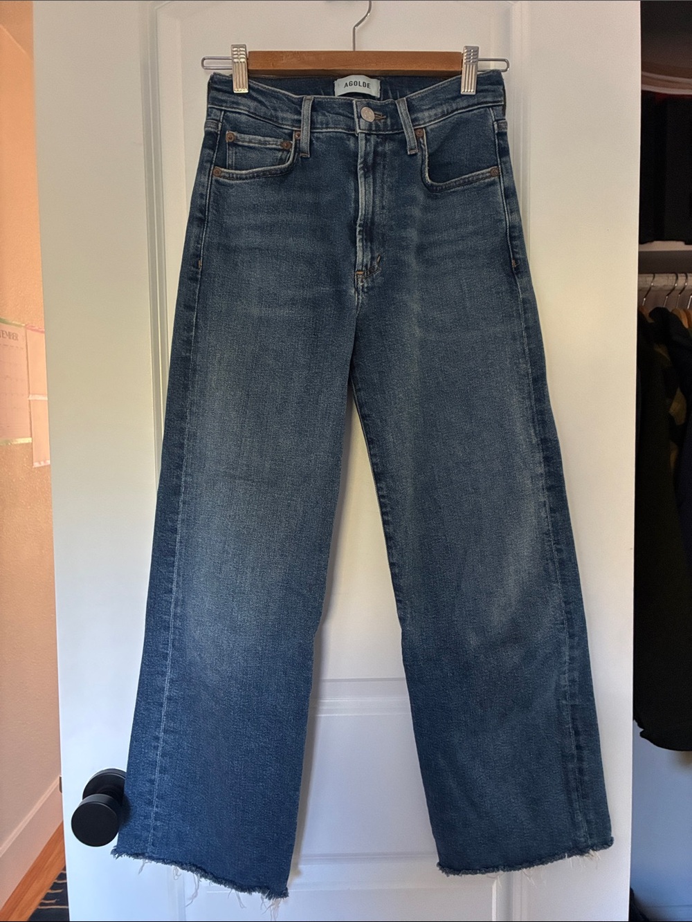 Agolde Harper Crop Jeans in Dark Blue Wash